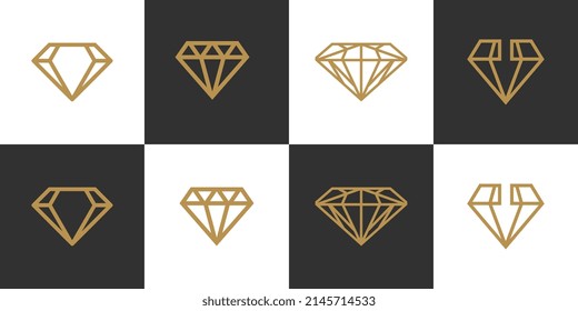 Set of creative diamond concept logo vector design