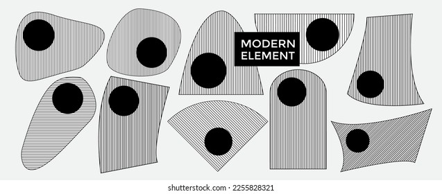 Establecer un elemento creativo líneas abstractas modernas diseño de fondo geométrico