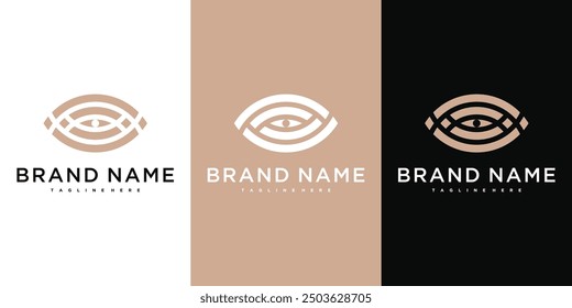 Set of creative eye concept logo design template. Premium Vector