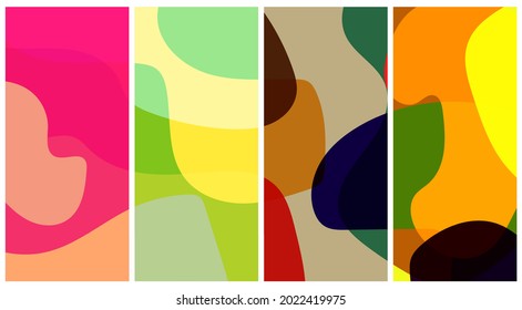 Set of creative fluid style posters. abstrack shapes on colorful background. ideal for party, banner, cover, print, promotion, sale, greeting, advertisement, web, page, header, landing, social media.