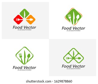 Set of Creative Food logo design vector. Restaurant, food court, cafe logo template. Icon symbol. Illustration