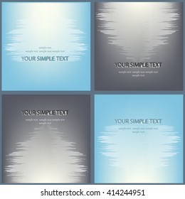 Set of creative freehand cards. Hand Drawn textures. Vector. Isolated.