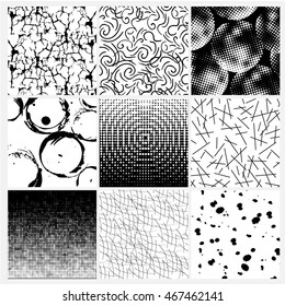 Set of creative freehand cards. Hand Drawn textures . Vector. Isolated.