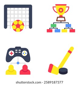 Set of Creative Games Flat Icons

