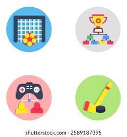 Set of Creative Games Flat Icons

