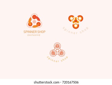 set Creative geometric modern logo fidget spinners
