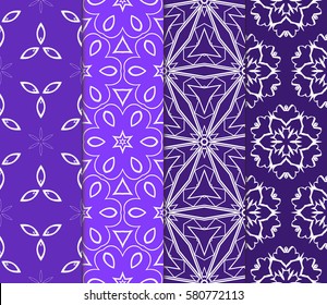 set of creative geometric ornament on color background. Seamless vector illustration. For modern interiors design, wallpaper, textile industry