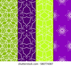 set of creative geometric ornament on color background. Seamless vector illustration. For modern interiors design, wallpaper, textile industry