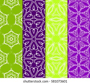 set of creative geometric ornament on color background. Seamless vector illustration. For modern interiors design, wallpaper, textile industry