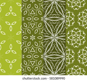 set of creative geometric ornament on color background. Seamless vector illustration. For modern interiors design, wallpaper, textile industry