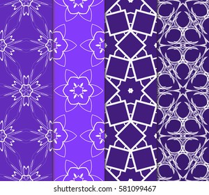 set of creative geometric ornament on color background. Seamless vector illustration. For modern interiors design, wallpaper, textile industry