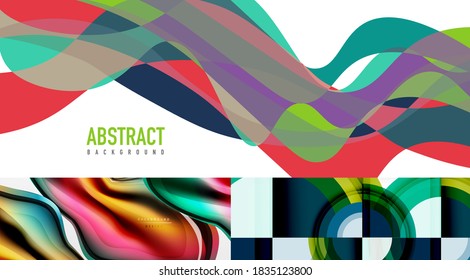 Set of creative geometric vector backgrounds. Modern trendy design templates
