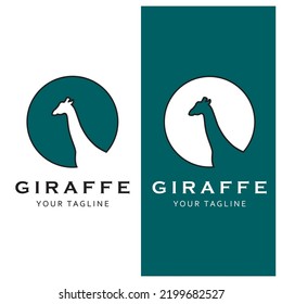 set of creative giraffe logo with slogan template