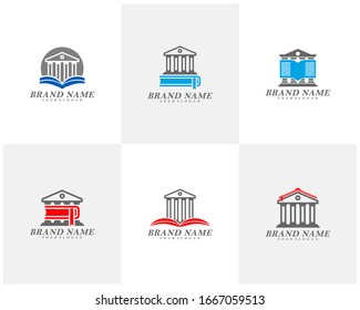 
Set of Creative government building with book  logo template vector, Icon symbol