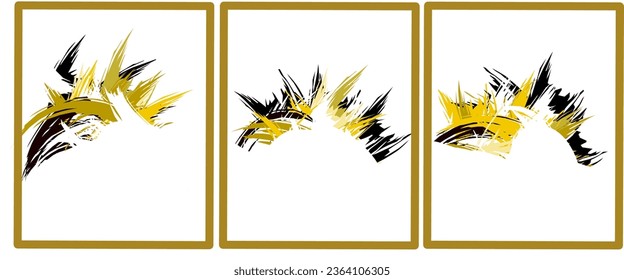 
Set of creative hand drawn abstract artwork minimalist simple grunge brush strokes. Vector design.