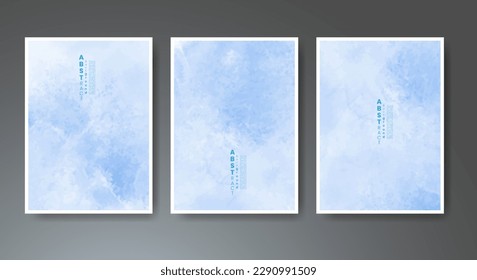 Set of creative hand painted abstract watercolor background. Design for your cover, date, postcard, banner, logo.
