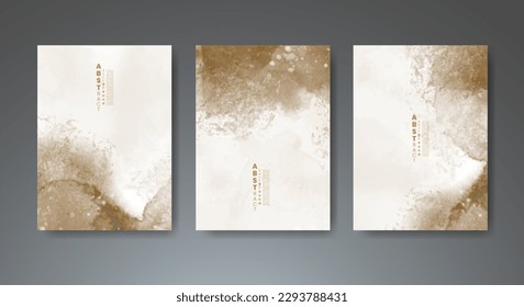 Set of creative hand painted abstract watercolor background. Design for your cover, date, postcard, banner, logo.