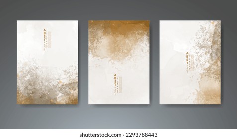 Set of creative hand painted abstract watercolor background. Design for your cover, date, postcard, banner, logo.