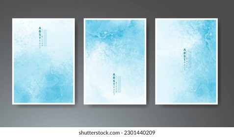 Set of creative hand painted abstract watercolor background. Design for your cover, date, postcard, banner, logo.