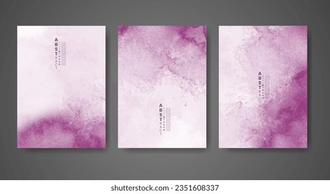 Set of creative hand painted abstract watercolor background. Design for your cover, date, postcard, banner, logo.