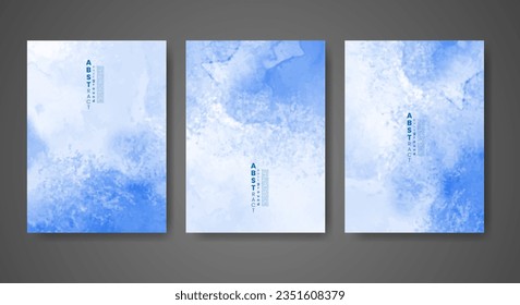 Set of creative hand painted abstract watercolor background. Design for your cover, date, postcard, banner, logo.