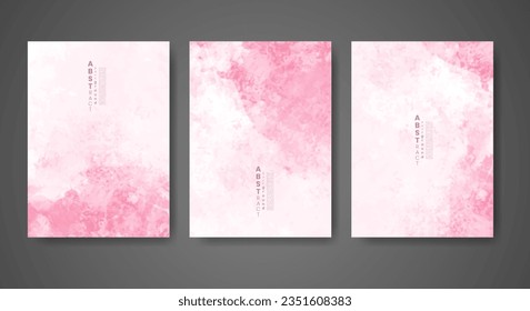 Set of creative hand painted abstract watercolor background. Design for your cover, date, postcard, banner, logo.