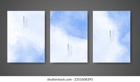 Conjunto de fondo creativo de acuarela abstracta pintada a mano. Diseño para su portada, fecha, postal, banner, logotipo.