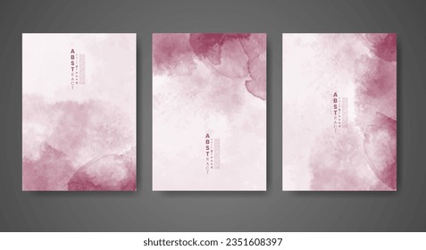 Set of creative hand painted abstract watercolor background. Design for your cover, date, postcard, banner, logo.