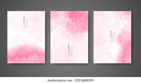 Set of creative hand painted abstract watercolor background. Design for your cover, date, postcard, banner, logo.