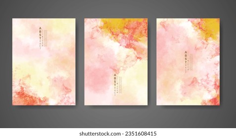 Set of creative hand painted abstract watercolor background. Design for your cover, date, postcard, banner, logo.