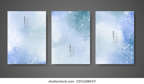 Set of creative hand painted abstract watercolor background. Design for your cover, date, postcard, banner, logo.