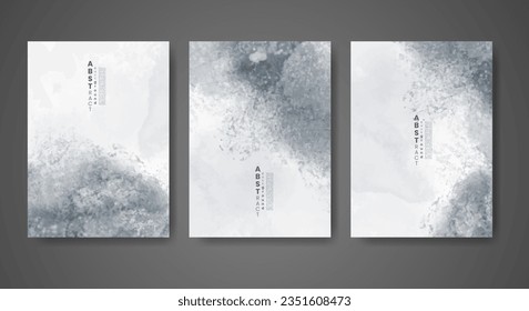 Set of creative hand painted abstract watercolor background. Design for your cover, date, postcard, banner, logo.