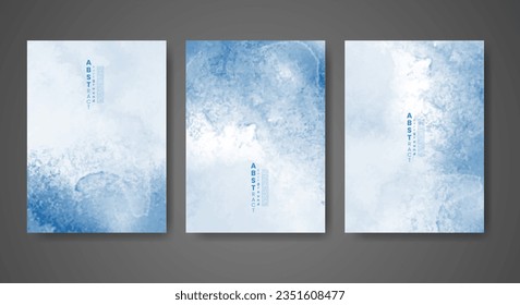 Set of creative hand painted abstract watercolor background. Design for your cover, date, postcard, banner, logo.