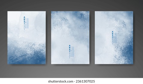 Set of creative hand painted abstract watercolor background. Design for your cover, date, postcard, banner, logo.