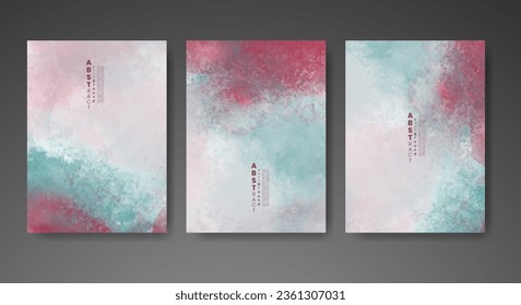 Set of creative hand painted abstract watercolor background. Design for your cover, date, postcard, banner, logo.