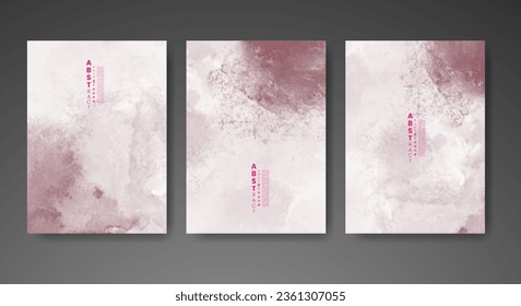 Set of creative hand painted abstract watercolor background. Design for your cover, date, postcard, banner, logo.