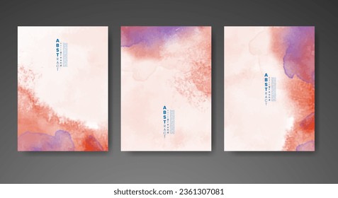 Set of creative hand painted abstract watercolor background. Design for your cover, date, postcard, banner, logo.