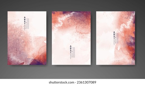 Set von kreativem, handgemalt abstraktem Aquarell-Hintergrund. Design für Ihr Cover, Datum, Postkarte, Banner, Logo.