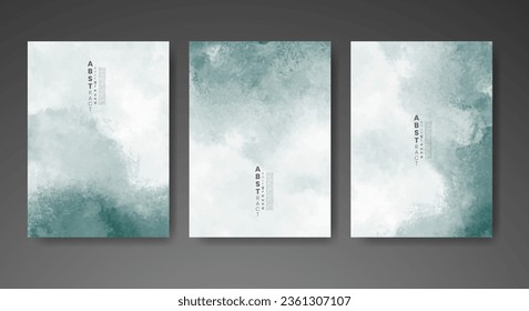 Set of creative hand painted abstract watercolor background. Design for your cover, date, postcard, banner, logo.