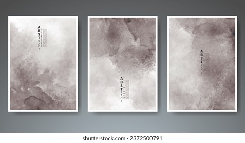 Set of creative hand painted abstract watercolor background. Design for your cover, date, postcard, banner, logo.