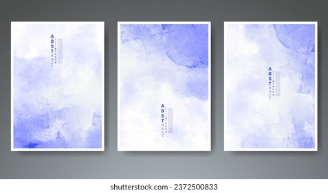 Conjunto de fondo creativo de acuarela abstracta pintada a mano. Diseño para su portada, fecha, postal, banner, logotipo.