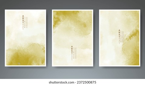 Set of creative hand painted abstract watercolor background. Design for your cover, date, postcard, banner, logo.
