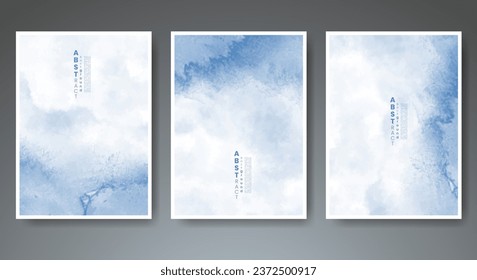Conjunto de fondo creativo de acuarela abstracta pintada a mano. Diseño para su portada, fecha, postal, banner, logotipo.