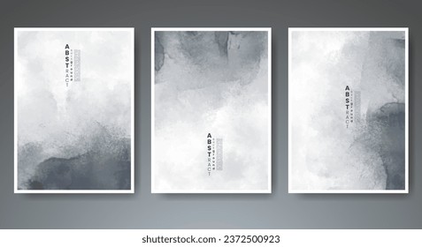Set of creative hand painted abstract watercolor background. Design for your cover, date, postcard, banner, logo.