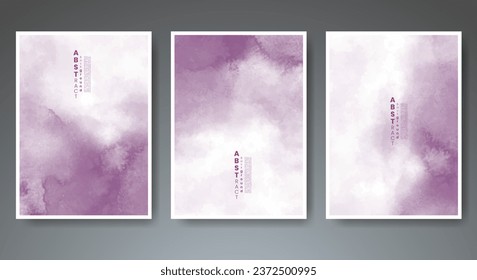 Set of creative hand painted abstract watercolor background. Design for your cover, date, postcard, banner, logo.
