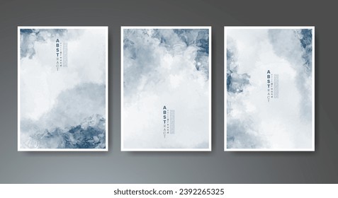 Set of creative hand painted abstract watercolor background. Design for your cover, date, postcard, banner, logo.