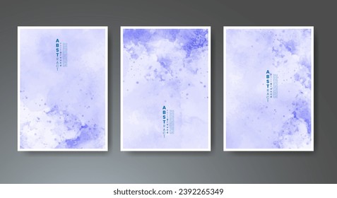 Set of creative hand painted abstract watercolor background. Design for your cover, date, postcard, banner, logo.