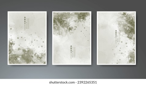 Conjunto de fondo creativo de acuarela abstracta pintada a mano. Diseño para su portada, fecha, postal, banner, logotipo.