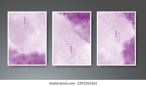 Set of creative hand painted abstract watercolor background. Design for your cover, date, postcard, banner, logo.