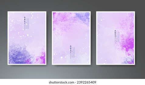 Set of creative hand painted abstract watercolor background. Design for your cover, date, postcard, banner, logo.